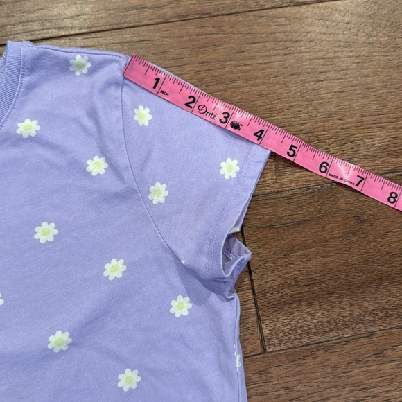 Wonder Nation Girls Short-Sleeve Shirt - Purple and Flowers - Size L (10-12) - Picture 9 of 16